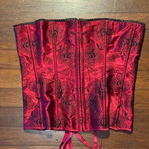 Frederick's of Hollywood Red Lace-Up Corset